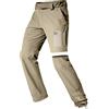 FREE SOLDIER Pantaloni Convertibili da Trekking da Uomo, Leggeri, a Rapida Asciugatura, Pesca, con Cerniera e Cintura (Nero,54 EU)