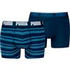 PUMA Everyday Striped Boxers 2P, Biancheria Intima Uomo, Denim - New, M