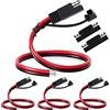 RUNCCI-YUN 4pcs Connettore Cavo SAE 12V Terminale della Batteria 12AWG Cavo Prolunga a Sgancio Rapido Battery Cable,per batterie a pannello solare, per trattori e altri (30cm)