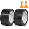 Moling 2 Rotoli Pellicola Carbonio Wrapping Auto,Fibra di Carbonio Protezione Opaca 5cm,Nastro Adesivo Nano Battitacco,Universale Antiurto (Nero,10m)