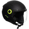 Generico Casco DEMIJET JFM CVisiera lunga NERO OPACO con cover GIALLO taglia M