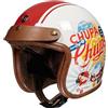 BOSERMEM Casco Moto Retrò, Casco Aperto Certificato ECE 22.06. La Fodera è Ventilata e Traspirante. Adatto Per Moto, Cruiser, Scooter, Demi-Jet Moto e Ciclomotori(Pop Bianco, L=57-58cm)