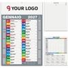 Calendario olandese Block 2027 12 mesi, 29x47cm, carta patinata Personalizzate o neutre