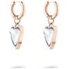 LIEBESKIND BERLIN donna orecchini con Glasherz in acciaio inossidabile - zeitlos, modern e alltagstauglich - idea regalo - Oro rosa