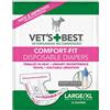 Vet's Best Pannolini per cani Vet's Best Comfort Fit, Pannolini usa e getta per cani femmine, Assorbenti con vestibilità a prova di perdite, Large/XL 12 conteggi