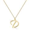 UMAGICBOX Collana con iniziale D in oro 18 carati - Gioiello personalizzato con lettera per donne, ciondolo artigianale in acciaio inossidabile, regalo per anniversario, compleanno, Natale, Festa della mamma