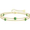 YADOCA Bracciale Donna Argento 925 con Zirconia Cubica Bracciali Donna Argento Bracciale Oro 14K a Due Livelli Compleanno Natale Festa della Mamma Idea Regalo per Donne Lei Mamma