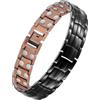 Jeracol Braccialetti in rame da uomo, braccialetto magnetico con magneti a doppia fila, strumento di rimozione 0 e scatola regalo per gioielli