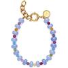 SINGULARU - Bracciale Skycolor Stones. Acciaio con Placcatura in oro 18 kt e Pietra naturale. Gioielli da donna.