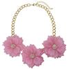 BOCAR Collare Bib Grosso a Fiori 3D, Stile Boemo Statement Regolabile in Acrilico e Lega per Donna (NK-10466-Pink)