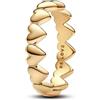 PANDORA Anello da donna serie cuori oro 163427C00, Argento sterling, Nessuna pietra preziosa