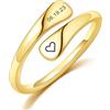 MeMeDIY Anelli di Promessa Personalizzati Anello a Spirale in Argento Sterling 925 con Incisione di Nome/Data/Iniziale per Donna Fede Nuziale di Fidanzamento Fede Aperta Regolabile - C2