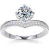 AOMEKASO Anello Donna-1CT Anello in Moissanite-con Certificato GRA, Design Braccio Tortuoso con Vite,Argento Sterling 925, Colore D, Purezza VVS1,Taglio al Plasma,Adatto per:Quotidiano/Appuntamento/Matrimonio