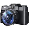 ZADCCS Videocamera, Fotocamera digitale da 48 MP for fotografia 3quot;Flip Screen Selfile Camcorder 4K Stream Macro Lens Streaming Videocamera(16G TF Card,With Lens)