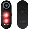 VELATEMOR Camera da Ciclismo 1080p con Luce di Coda, Telecamera Posteriore in Bicicletta 1080p, Angolo di 140 ° Largo, IPX6, Registrazione del Loop, Supporto per App, per Montagna, Bici (16G)