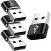 Ououdee Adattatore da USB A a USB C, confezione da 4 adattatori OTG da USB C femmina a maschio A, convertitore di tipo C, caricabatterie per Samsung Galaxy A17 A16 A15 A14 S25 Ultra S24 S23 S22 S21 S20