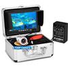TRPLFGHZ Fotocamera da pesca, Telecamera subacquea for la pesca sul ghiaccio, telecamera aggiornata 720P, 12 luci IR, fishfinder, schermo IPS da 7 pollici 1024x600, for in lago/mare(15M Cable)