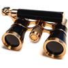 HQRP Binocolo da teatro 3 x 25, nero con finiture dorate, con maniglia estensibile integrata, ottiche cristalline (CCO), per adulti, bambini e donne, ideale per concerti e spettacoli musicali