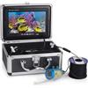 TRPLFGHZ Fotocamera da pesca, Telecamera subacquea for la pesca con fishfinder da 7 pollici 720P, 12 LED bianchi + lampade a infrarossi for su ghiaccio/mare/fiume, scheda SD(Black box)