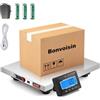 Bonvoisin Bilancia Postale Senza Fili 450kg/660lb con Display LCD Separato, Piattaforma Acciaio Inox, Doppia Alimentazione a Batterie & Rete, kg/lb/oz/lb:oz, Funzioni TARA/HOLD/COUNT (450kg GB)