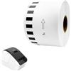 HCT STYLE Etichette Compatibili DK-22205 a Lunghezza Continua 62mm x 30,48m per Stampanti Brother QL - Rotoli Adesivi per Ufficio, Spedizioni e Archiviazione (1 Rotolo senza Supporto)