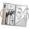Generic Kit Da Disegno Per Bambini - Kit Di Strumenti Per Disegno Architettonico, Set Di Strumenti Per Disegno Tecnico | Set Di Geometria Professionale Da 16 Pezzi Con Righelli In Metallo, Set Di Goniometro P