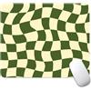 artslion Tappetino per mouse decorativo 24x20 cm - Superficie liscia e base in gomma antiscivolo per ufficio, casa e gaming Motivo a scacchi verdi Motivi