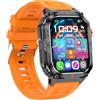 Jectse Smart Watch da Uomo, Smartwatch con Oltre 100 modalità Sportive con Touchscreen HD da 2,0 Pollici, Smart Watch con Monitoraggio della Salute, Impermeabile IP68, Chiamate BT e (ORANGE)