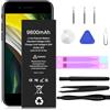 QUZMOIIS [9800 mAh] Batteria per iPhone SE 2020, nuova batteria di ricambio migliorata ad alta capacità per iPhone SE 2nd Generation A2275, A2296, A2298 con strumento di riparazione