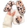 SEHEYA Cover Peluche per Motorola Moto G Power 5G (2023) Custodia Soffici Peloso Orecchie da Coniglio Morbido TPU Silicone Case,Stampa Leopardo Rosa