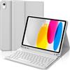 Occtingkind Cover con Tastiera per iPad A16 11 Gen (2025) e 10.9 Gen (2022), Italiano QWERTY, Senza Retroilluminazione e Senza Touchpad, Bluetooth 5.0, con Porta Penna Sottostante, Grigio Chiaro