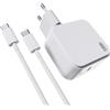 Tuvoyo GAN - Alimentatore di rete USB C da 65 W, compatibile con ASUS ROG Ally X R1 Z1/Steam Deck/Legion Go/Switch/Lite/OLED/Switch 2/MSI Claw/Logitech G Cloud/GPD Win/Galaxy/Pixel/TV Dock/MacBook/iPad