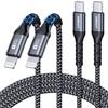 SUNGUY Cavo USB C Lightning, [2M 2 pezzi] Certificato MFi Cavo di Ricarica USB C a Lightning per iPhone Cavo di Ricarica Rapida per Caricatore iPhone 14/13/12/12 Pro Max Mini/X/XS/Tipo C