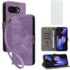 IUQXU Cover per Google Pixel 10A 5G Libro con Pellicola Vetro Temperato [Blocco RFID] Antiurto Supporto Custodia in Pelle Portafoglio per Google Pixel 10 A Pixel10 A Pixel10A Viola