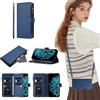 SEHEYA Cover per Motorola Moto G52 4G / G82 5G / G71S 5G Custodia a Libro Cerniera Portafoglio in Pelle PU con Cordino Tracolla Regolabile Caso Slot Carte Chiusura Magnetica Cavalletto Case, Blu Scuro