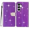 SEHEYA Cover per Samsung Galaxy S22 Plus / S22+ Custodia Portafoglio a Libro Brillantini Diamante Fibbia Chiusura Magnetica Borsa Glitter PU Pelle Porta Carte Cavalletto Caso, Viola Chiaro