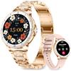 niolina Smartwatch Donna Chiamate Bluetooth, 1.27 Orologio SmartWatch Rotondo con Cinturino di Diamante, Compatibile Android/iOS, IP68 Impermeabile Fitness Trackert con 120+ Sportive, Sonno, SpO2, Oro Rosa