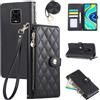 Rosbtib Custodia per Xiaomi Redmi Note 9 Pro/Note 9S Cover Premium Pelle PU Wallet Flip Case con Tracolla Lunga Slot per Schede Funzione di Supporto Magnetica Cover per Redmi Note 9 Pro/9S - Nero