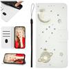 SEHEYA Cover per Nokia X20 / X10 Pieghevoli Libretto Custodia Portafoglio PU Pelle Bianco Brillantini Star Planet Universo Diamante Motivo Flip Case Magnetica Protezione Caso