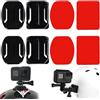 Banjiabb 8 Supporti Adesivi Per Casco Compatibili Con GoPro Hero 3 3+ 4 5 6 7 8 9 10 11 12 E Altre Action Camera, Fissaggio Curvo E Piatto, Colla Da 3 M, Rimovibile, Nero