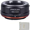 PHOLSY Adattatore Manuale Compatibile con Obiettivo MD su Z Fotocamera | Compatibile con Obiettivo Minolta MD e Fotocamera Nikon Z, MD a Z, MD su Z, MC su Z