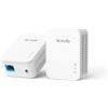 Tenda PH3 - Set di 2 adattatori Powerline da 1000 Mbps con connettore singolo per casa AV2 per estendere la rete veloce e stabile, versione UK, colore bianco