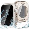 Neitra (2 in 1 Custodia per Apple Watch Series Protettiva Impermeabile Serie 9 8 7 Cover 45mm, Privacy Pellicola Protettiva Impermeabile Anti-Spia Vetro Temperato Cover Duro PC Antiurto Custodia