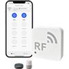 BUBOJOY Smart RF Telecomando, Controller Copiatrice WiFi RF con 8 Pulsanti di Apprendimento/Sensore di Illuminazione/Alexa/Domotica Intelligente per Tende Ventilatori Porte da Garage