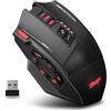 Attoe Mouse da gioco wireless, RGB Dual Mode Bluetooth Mouse Up 24.000 DPI, 13 pulsanti macro programmabili, mouse ottico per computer 50 ore per PC portatile MOBA FPS, PMW-3311, impugnatura comoda (nero)