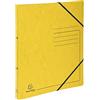 Exacompta - 542559E - 1 Raccoglitore in Cartoncino Lustré Stampato 355 g/mq - Chiusura con Elastici Angolari - 2 Anelli Tondi da 15 mm - Dorso 20 mm - F.to Esterno 25x32 cm per A4 - Giallo