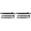 Amig - Set di 4 guide scorrevoli metalliche con ruote | binari per cassetti di mobili, cassettiere o armadietti | acciaio | colore nero | resistenza di carico: 18 kg/coppia, dimensioni: 250 mm