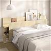 Dmora Testiera Letto TreSassi 19x181 cm Marrone Rovere Vani Libreria Piazza e Mezza, Colore Struttura