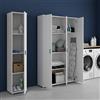 Dmora Armadio Multiuso Grande Carter 155x190h cm Bianco Modulabile 7 Ripiani, 4 Ante
