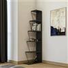 Dmora - Libreria Mizar, Scaffale da ufficio, Mobile portalibri, Biblioteca, 50x22h150 cm, Antracite e Nero